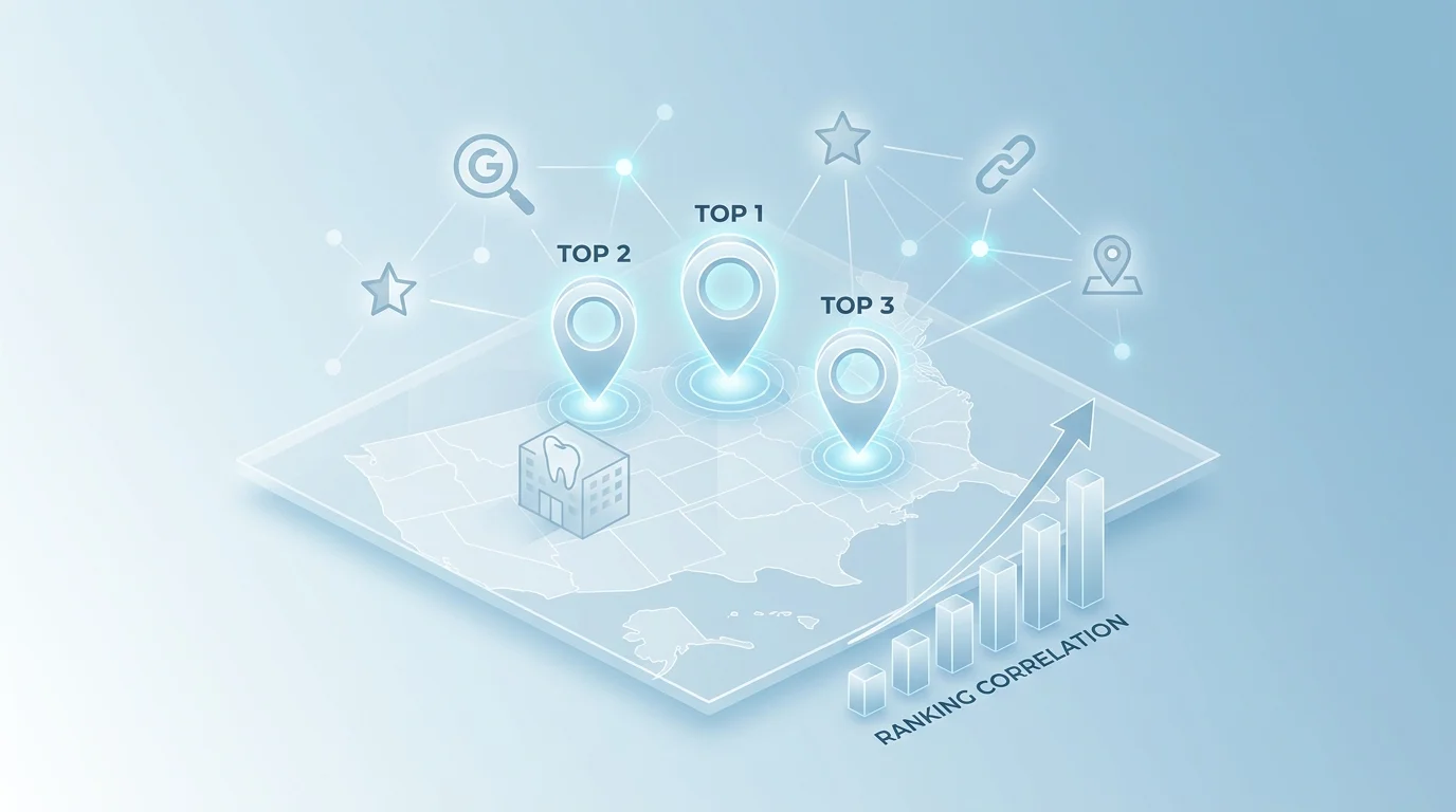 The dental local pack ranking factors benchmark: what correlates most with top-3 positions