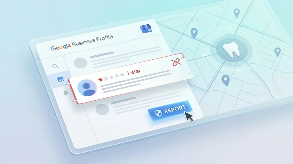fake Google reviews dental practice one-star rating attack GBP listing